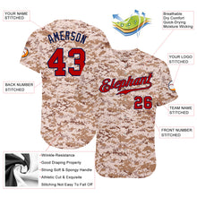 Load image into Gallery viewer, Custom Camo Red-Navy Authentic Salute To Service Baseball Jersey
