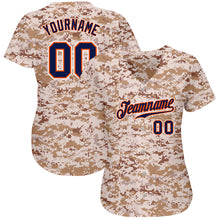 Load image into Gallery viewer, Custom Camo Navy-Orange Authentic Salute To Service Baseball Jersey
