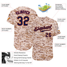 Load image into Gallery viewer, Custom Camo Navy-Old Gold Authentic Salute To Service Baseball Jersey
