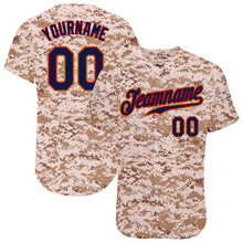 Load image into Gallery viewer, Custom Camo Navy-Old Gold Authentic Salute To Service Baseball Jersey

