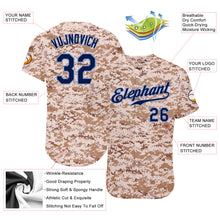 Load image into Gallery viewer, Custom Camo Navy-Powder Blue Authentic Salute To Service Baseball Jersey
