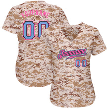 Load image into Gallery viewer, Custom Camo Powder Blue-Pink Authentic Salute To Service Baseball Jersey
