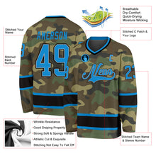 Load image into Gallery viewer, Custom Camo Blue-Black Salute To Service Hockey Jersey
