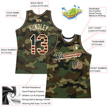 Load image into Gallery viewer, Custom Camo Vintage USA Flag-Cream Authentic Salute To Service Basketball Jersey

