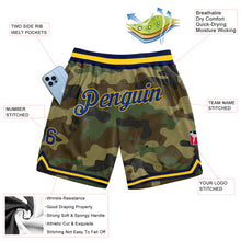 Load image into Gallery viewer, Custom Camo Royal-Gold Authentic Salute To Service Basketball Shorts
