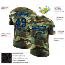 Load image into Gallery viewer, Custom Camo Navy-Teal Performance Salute To Service T-Shirt
