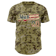 Load image into Gallery viewer, Custom Camo Vintage USA Flag-City Cream Authentic Salute To Service Baseball Jersey
