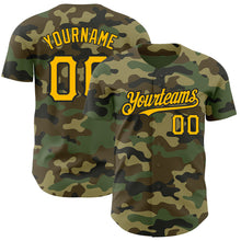 Load image into Gallery viewer, Custom Camo Gold-Black Authentic Salute To Service Baseball Jersey
