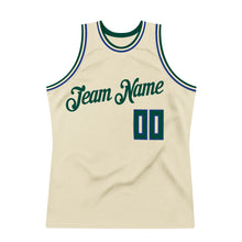 Load image into Gallery viewer, Custom Cream Hunter Green-Royal Authentic Throwback Basketball Jersey
