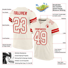 Load image into Gallery viewer, Custom Cream Cream-Red Mesh Authentic Football Jersey
