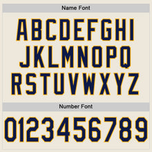 Load image into Gallery viewer, Custom Cream Navy-Gold Mesh Authentic Football Jersey
