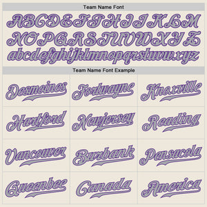 Custom Cream Purple-Gray Authentic Baseball Jersey