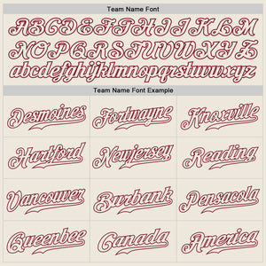 Custom Cream Cream-Crimson Authentic Baseball Jersey