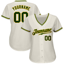 Load image into Gallery viewer, Custom Cream Green-Gold Authentic Baseball Jersey
