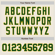 Load image into Gallery viewer, Custom Cream Green-Gold Authentic Baseball Jersey
