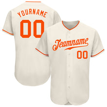 Load image into Gallery viewer, Custom Cream Orange Authentic Baseball Jersey
