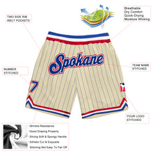 Load image into Gallery viewer, Custom Cream Royal Pinstripe Royal-Red Authentic Basketball Shorts
