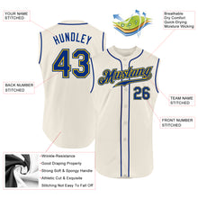 Load image into Gallery viewer, Custom Cream Royal-Gold Authentic Sleeveless Baseball Jersey
