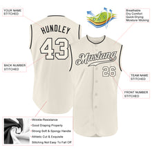 Load image into Gallery viewer, Custom Cream Cream-Black Authentic Sleeveless Baseball Jersey
