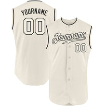 Load image into Gallery viewer, Custom Cream Cream-Black Authentic Sleeveless Baseball Jersey
