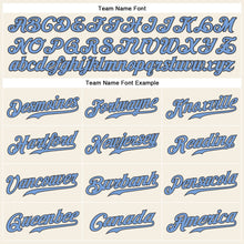 Load image into Gallery viewer, Custom Cream Light Blue-Steel Gray Authentic Sleeveless Father&#39;s Day Baseball Jersey
