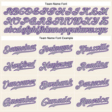 Load image into Gallery viewer, Custom Cream Purple-Gray Authentic Sleeveless Baseball Jersey
