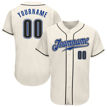 Load image into Gallery viewer, Custom Cream Black-Royal Authentic Baseball Jersey
