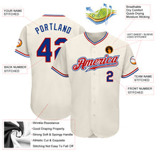 Load image into Gallery viewer, Custom Cream Royal-Red Authentic Baseball Jersey
