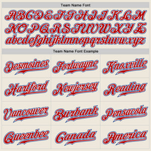 Custom Cream Royal-Red Authentic Baseball Jersey