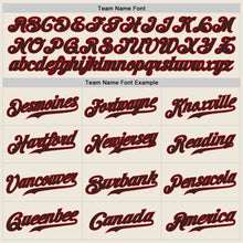 Load image into Gallery viewer, Custom Cream Black-Red Authentic Baseball Jersey
