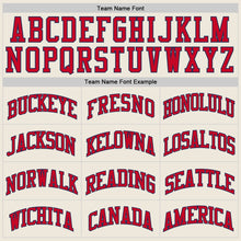 Load image into Gallery viewer, Custom Cream Red-Navy Authentic Throwback Basketball Jersey
