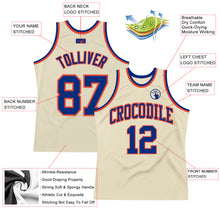 Load image into Gallery viewer, Custom Cream Royal-Orange Authentic Throwback Basketball Jersey
