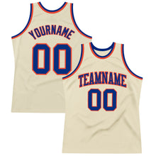 Load image into Gallery viewer, Custom Cream Royal-Orange Authentic Throwback Basketball Jersey
