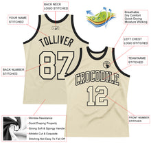 Load image into Gallery viewer, Custom Cream Cream-Black Authentic Throwback Basketball Jersey
