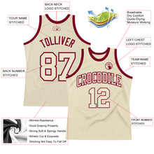 Load image into Gallery viewer, Custom Cream Cream-Maroon Authentic Throwback Basketball Jersey
