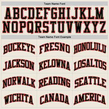Load image into Gallery viewer, Custom Cream Black-Red Authentic Throwback Basketball Jersey
