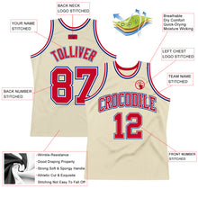 Load image into Gallery viewer, Custom Cream Red-Royal Authentic Throwback Basketball Jersey
