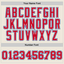 Load image into Gallery viewer, Custom Cream Red-Royal Authentic Throwback Basketball Jersey
