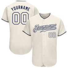 Load image into Gallery viewer, Custom Cream Cream-Navy Authentic Baseball Jersey
