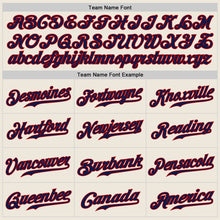 Load image into Gallery viewer, Custom Cream Navy-Red Authentic Baseball Jersey
