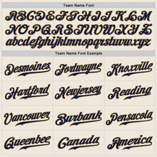 Load image into Gallery viewer, Custom Cream Navy-Old Gold Authentic Baseball Jersey
