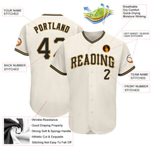 Load image into Gallery viewer, Custom Cream Black-Old Gold Authentic Baseball Jersey
