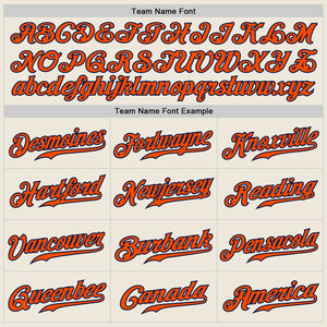 Custom Cream Orange-Navy Authentic Baseball Jersey