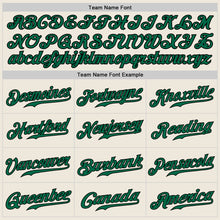 Load image into Gallery viewer, Custom Cream Kelly Green-Black Authentic Baseball Jersey
