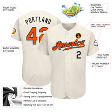 Load image into Gallery viewer, Custom Cream Orange-Black Authentic Baseball Jersey
