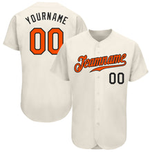 Load image into Gallery viewer, Custom Cream Orange-Black Authentic Baseball Jersey
