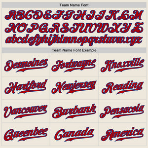 Custom Cream Red-Royal Authentic Baseball Jersey