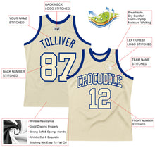 Load image into Gallery viewer, Custom Cream Cream-Royal Authentic Throwback Basketball Jersey
