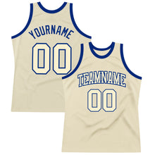Load image into Gallery viewer, Custom Cream Cream-Royal Authentic Throwback Basketball Jersey
