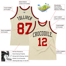 Load image into Gallery viewer, Custom Cream Red-Black Authentic Throwback Basketball Jersey
